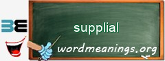 WordMeaning blackboard for supplial